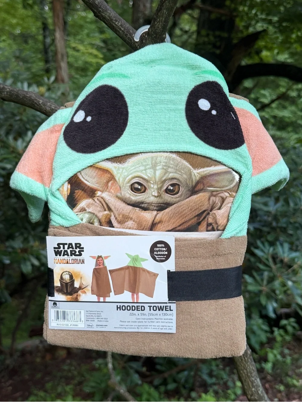 NWT Star Wars The Mandalorian Grogu Baby Yoda Hooded Kids Towel